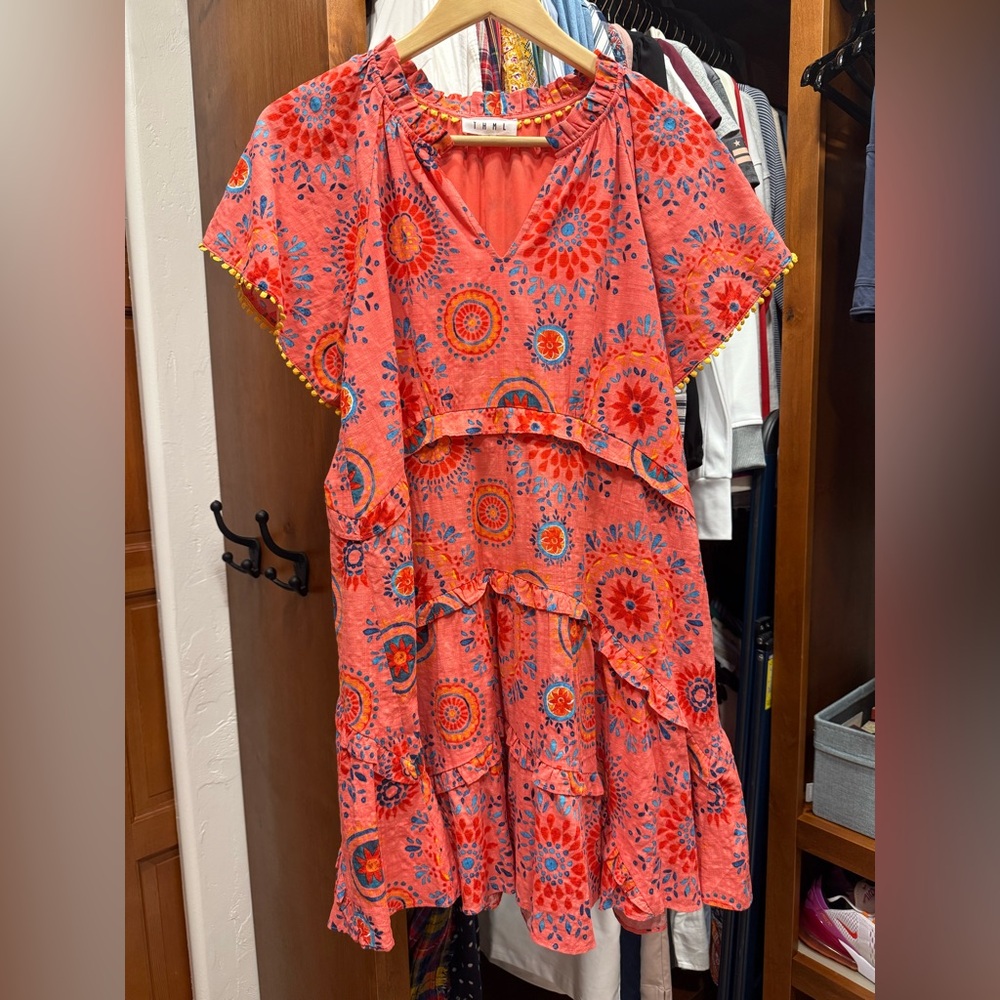 THML Dress-Size Small-Coral and Blue Floral Pattern-Very Gently Used